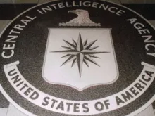 Selo da CIA no chão de seus antigos escritórios.