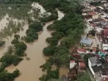 Inundação causada por chuvas na Bahia.