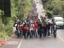 Caravana de migrantes na Guatemala. Créditos: Notícias EWTN