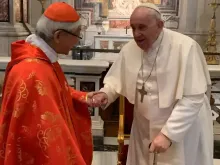 Cardeal Zen e Papa Francisco na Basílica de São Pedro
