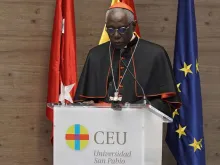 Cardeal Robert Sarah durante a apresentação do Congresso Católico e Vida Pública, em Madri (Espanha). Crédito: Congresso Católico e Vida Pública.
