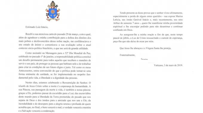 CartaPapaFranciscoLula_29052019.jpg ?? 