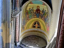 Dentro da Catedral Nossa Senhora da Paz em Homs, Síria