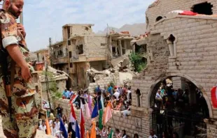 Celebração da Missa na Igreja Greco-ortodoxa de Zabadani, na Síria 