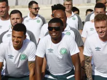 Jogadores da Chapecoense na Audiência Geral.