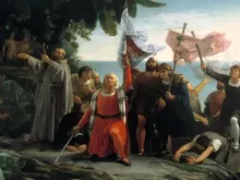 Chegada de Cristóvão Colombo à América em pintura de Dioscoro Puebla