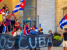 Manifestação dos cubano-canadenses em defesa dos seus compatriotas