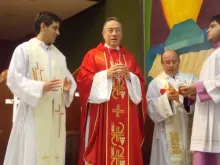 Cardeal Oscar Andrés Rodríguez Maradiaga preside uma Missa em uma paróquia no Rio de Janeiro