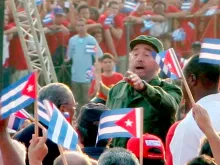 Fidel Castro em comício com o povo cubano, em 1 de maio de 2005