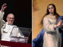 Papa Francisco e a Imaculada Conceição. Fotos: L'Osservatore Romano