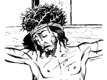 Jesus na cruz com a Coroa de Espinho