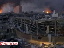 Vista de Beirute depois das explosões. Crédito: EWTN News