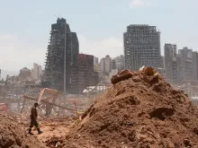 Escombros da explosão de 2020 em Beirute