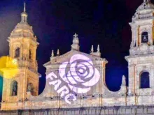 Logo das FARC na Catedral Primaz da Colômbia