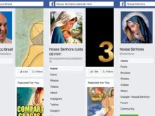 Captura de tela de algumas páginas católicas afetadas pelo bloqueio do Facebook.