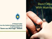 Capa do folheto “Não se metam com o matrimônio”. Imagem: Arquidiocese de Hobart.