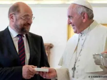 Martin Schulz e o Papa Francisco.
