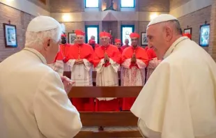 Bento XVI, Papa Francisco e os novos cardeais.