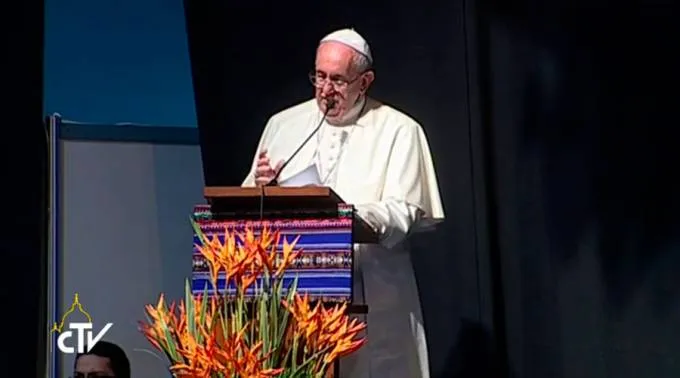 FranciscoDiscursoMovimientosPopulares_CapturaYoutube_090715.jpg ?? 