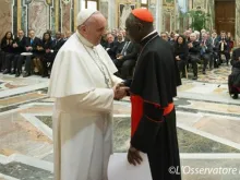 Papa Francisco na audiência desta manhã.