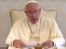 Papa Francisco durante a mensagem.