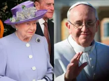Rainha Elizabeth e o Papa Francisco (Fotos Grupo ACI)