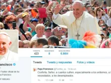 Captura de tela do Twitter do Papa Francisco em espanhol