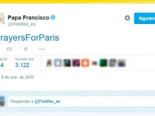 Captura de tela do Twitter do Papa Francisco em espanhol.