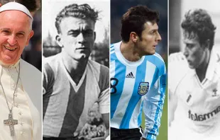 Papa Francisco, Alfredo Di Stéfano, Javier Zanetti e Emilio Butragueño 