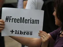 Pedido de libertação de Meriam Ibrahim, condenada à morte acusada falsamente de blasfêmia contra o Islã no Sudão.