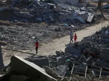 Casas destruídas em Gaza.