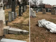 Desconhecidos profanaram cemitério no Brooklyn - Fotos: Diocese de Brooklyn
