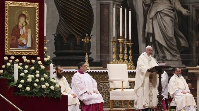 IconoYPapaFranciscoEnMisaPorXXIJornadaVidaConsagrada_DanielIbanezACIPrensa_030217.jpg ?? 