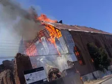 Incêndio da Igreja de São Francisco de Assis, Curicó. Crédito: Diocese de Talca.
