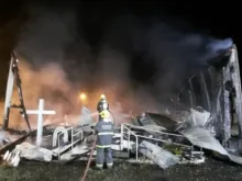 Incêndio destruiu a igreja de São José.