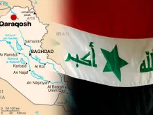  Mapa e bandeira do Iraque