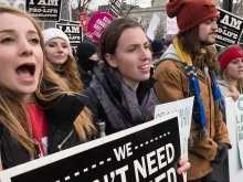 Estudantes pró-vida na Marcha pela vida 2017 em Washington