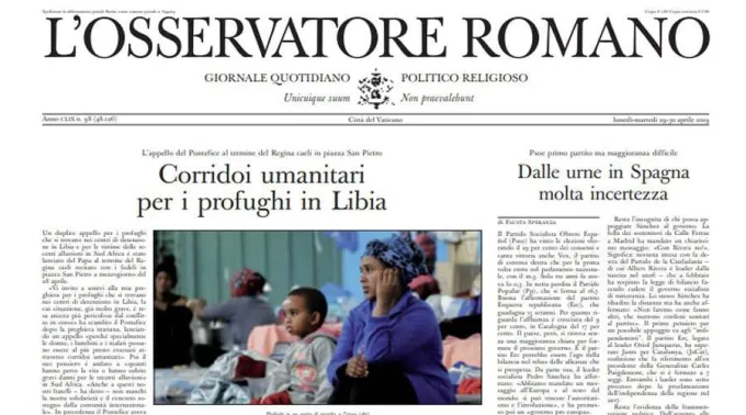 LOsservatoreRomano_VaticanMedia_30042019.jpg ?? 