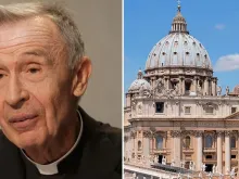 O Prefeito da Doutrina da Fé e a Basílica de São Pedro. Fotos: Daniel Ibáñez