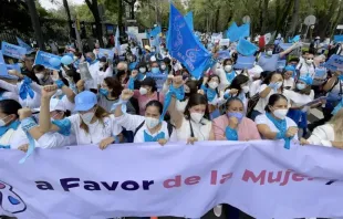 Marcha "A favor das mulheres e da vida" em 3 de outubro de 2021 na Cidade do México