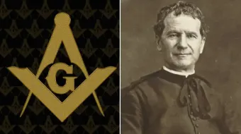 Emblema da Maçonaria e São João Bosco