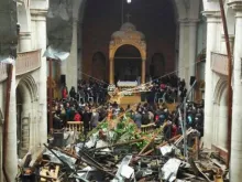 Missa de Natal em Catedral de São Elias em Alepo (Síria) 