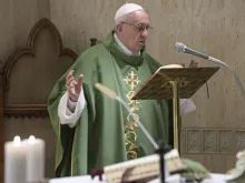 Papa Francisco durante a celebração da Missa.