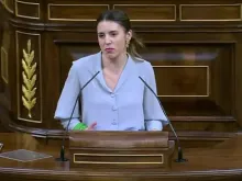 A Ministra da Igualdade de Espanha, Irene Montero, no Congresso dos Deputados