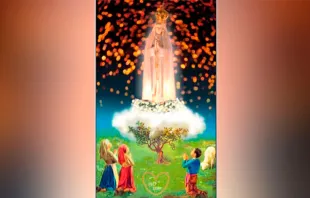 Mosaico de Nossa Senhora de Fátima.