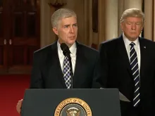 Neil Gorsuch no dia da sua nomeação na Casa Branca.