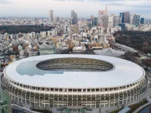 Estádio Nacional do Japão em Tóquio, o principal estádio dos Jogos Olímpicos de Verão de 2020.