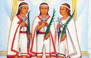 Mural de crianças mártires de Tlaxcala.