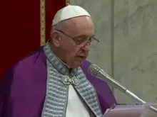 Papa Francisco na Celebração da Penitência nesta sexta-feira, na Basílica de São Pedro. Captura Youtube.
