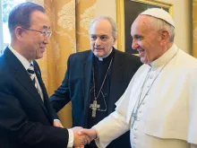 Papa Francisco com o Secretário-Geral da ONU Ban Ki Moon 